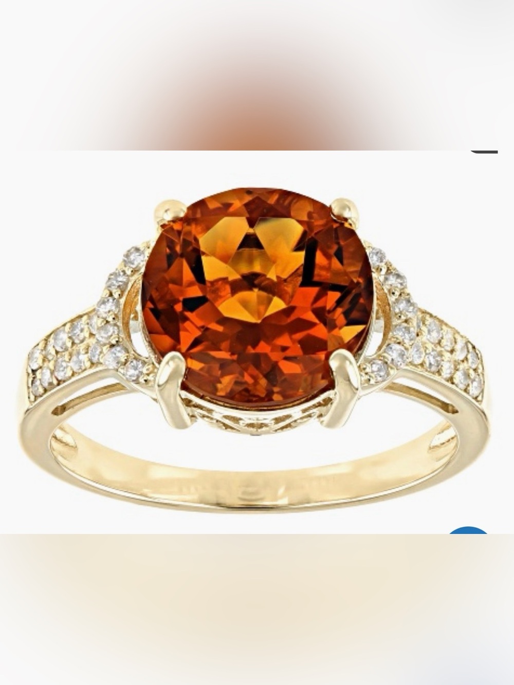 Madeira Citrine 2.75CT / Diamond Gold Ring